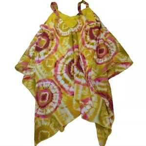Unique Spectrum Y2k Fairy Chiffon Cami Top Woman Plus 3X Yellow Tye Dye Whimsy